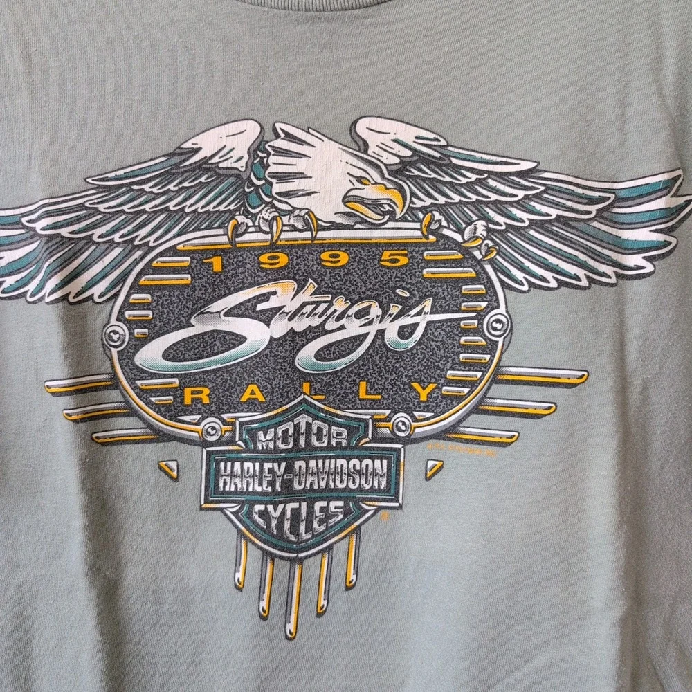 Vintage 1995 Harley Davidson Sturgis 55th Rally T-Shirt Hanes Beefy-T Small USA